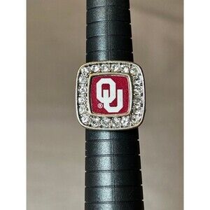 University of Oklahoma Rhinestone Adjustable Stretch Ring